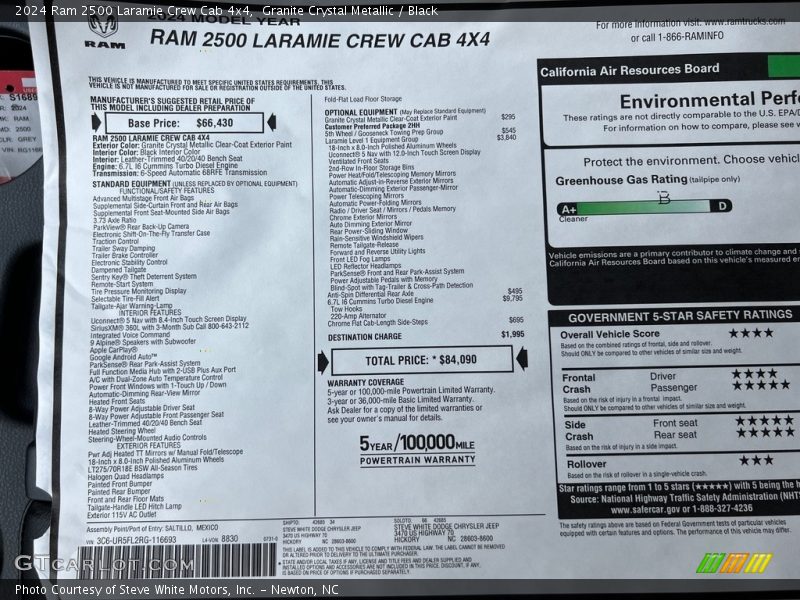 Granite Crystal Metallic / Black 2024 Ram 2500 Laramie Crew Cab 4x4