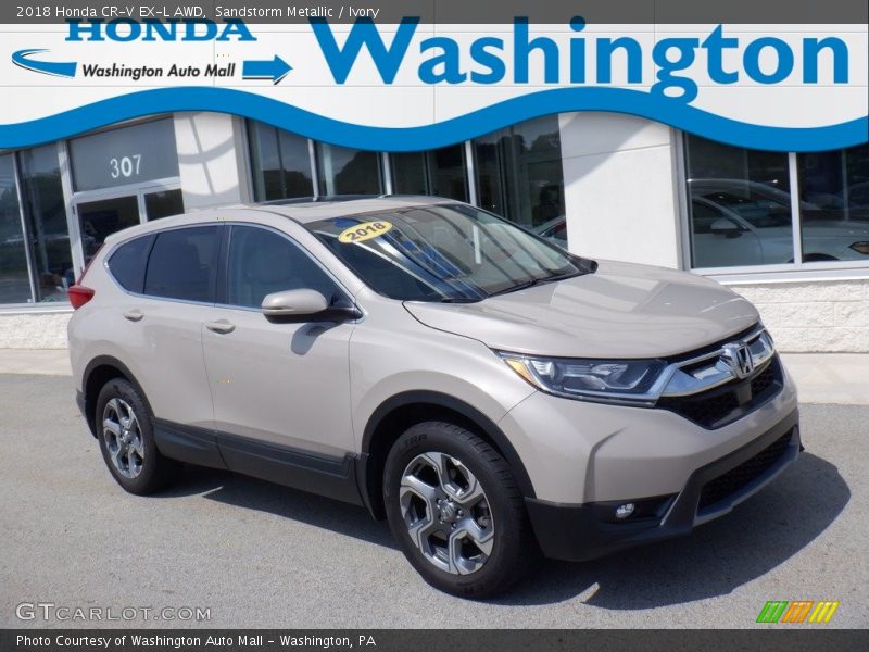 Sandstorm Metallic / Ivory 2018 Honda CR-V EX-L AWD