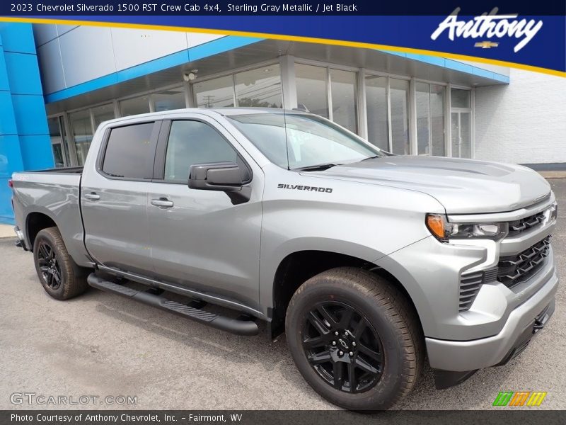 Sterling Gray Metallic / Jet Black 2023 Chevrolet Silverado 1500 RST Crew Cab 4x4
