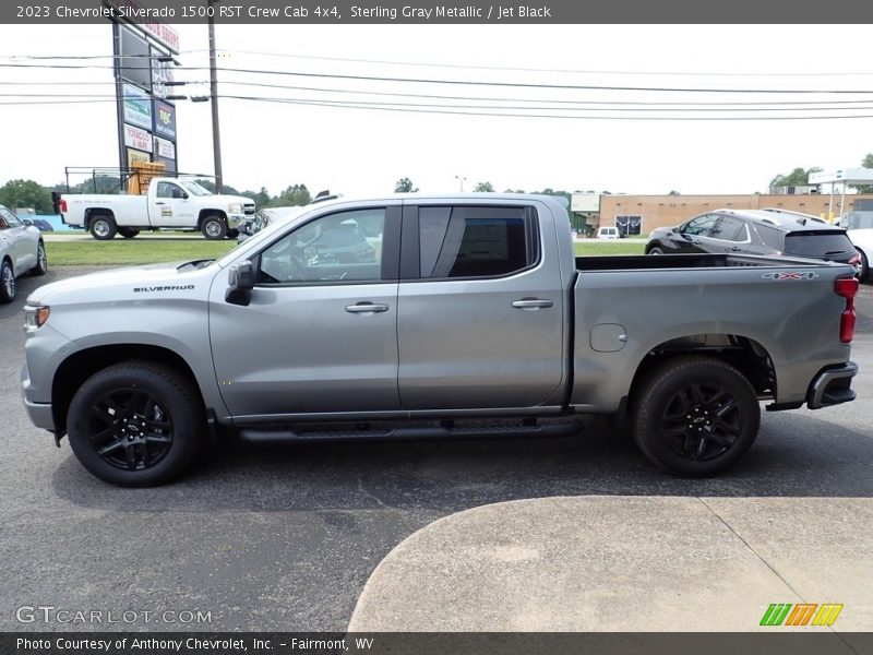 Sterling Gray Metallic / Jet Black 2023 Chevrolet Silverado 1500 RST Crew Cab 4x4