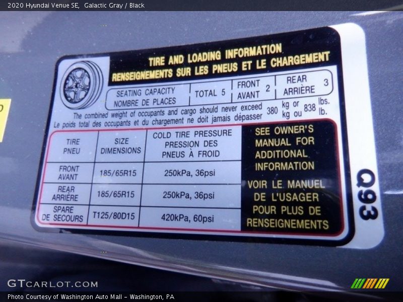 Galactic Gray / Black 2020 Hyundai Venue SE