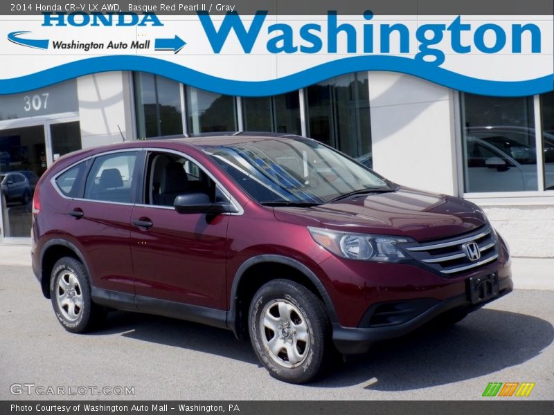 Basque Red Pearl II / Gray 2014 Honda CR-V LX AWD
