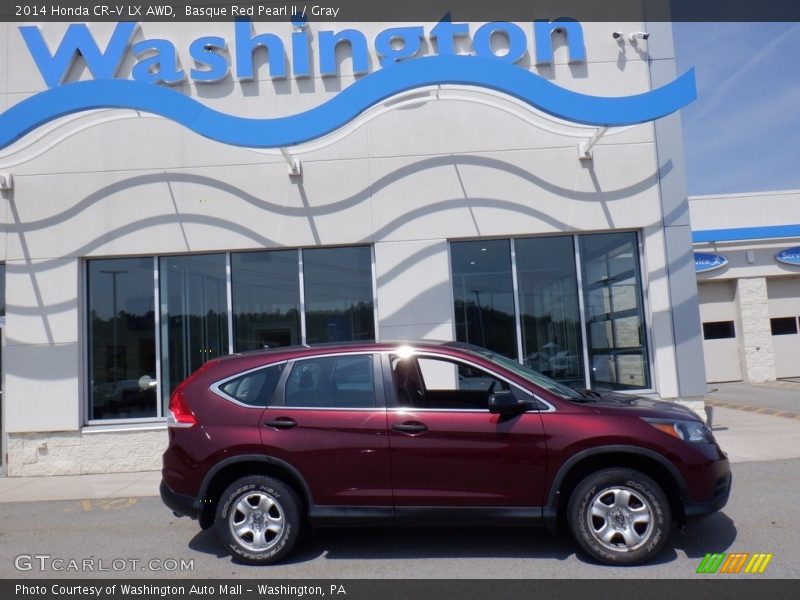 Basque Red Pearl II / Gray 2014 Honda CR-V LX AWD