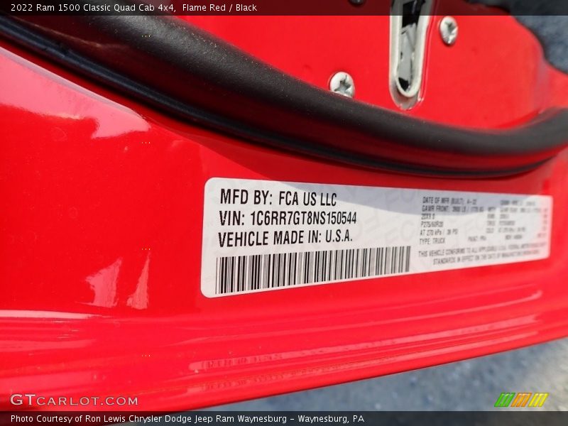 Flame Red / Black 2022 Ram 1500 Classic Quad Cab 4x4