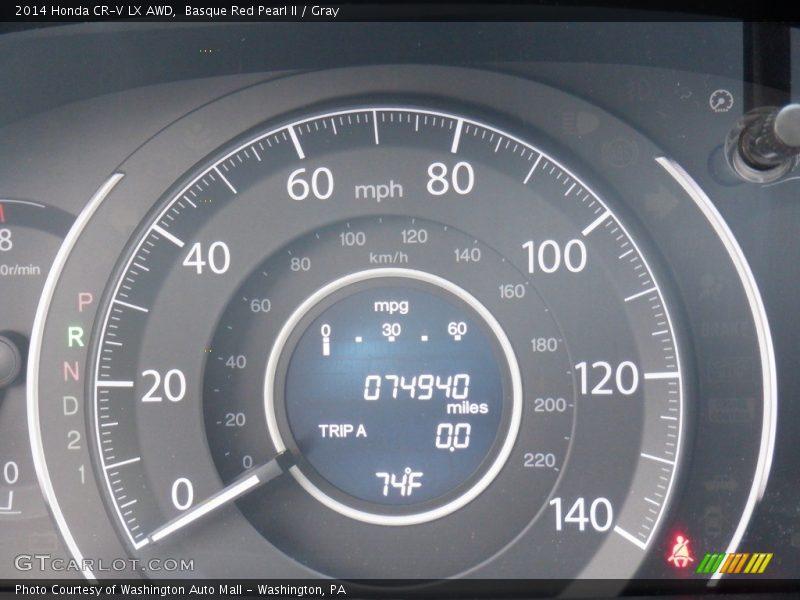 Basque Red Pearl II / Gray 2014 Honda CR-V LX AWD