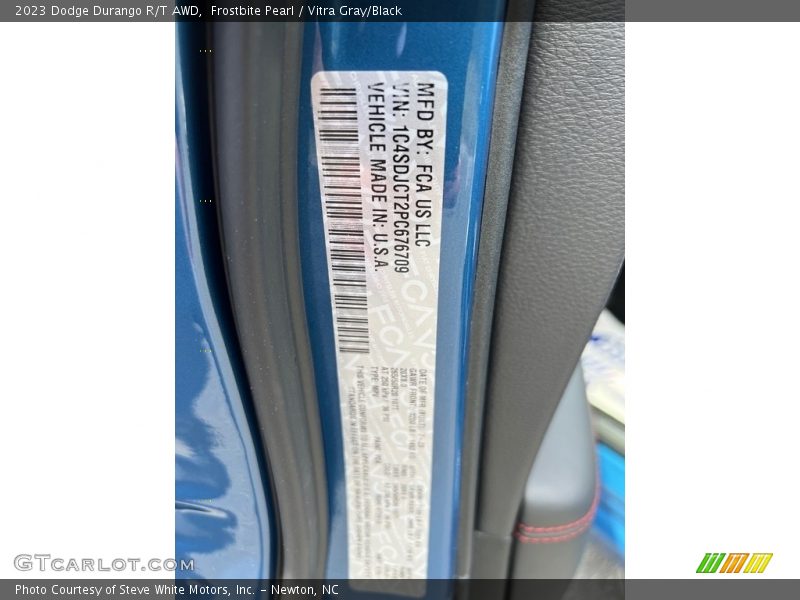 Frostbite Pearl / Vitra Gray/Black 2023 Dodge Durango R/T AWD