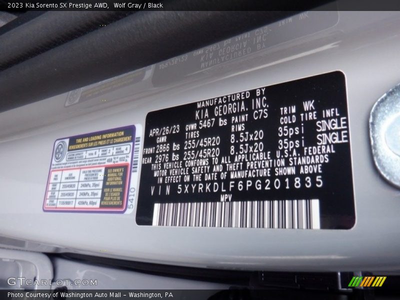 Wolf Gray / Black 2023 Kia Sorento SX Prestige AWD