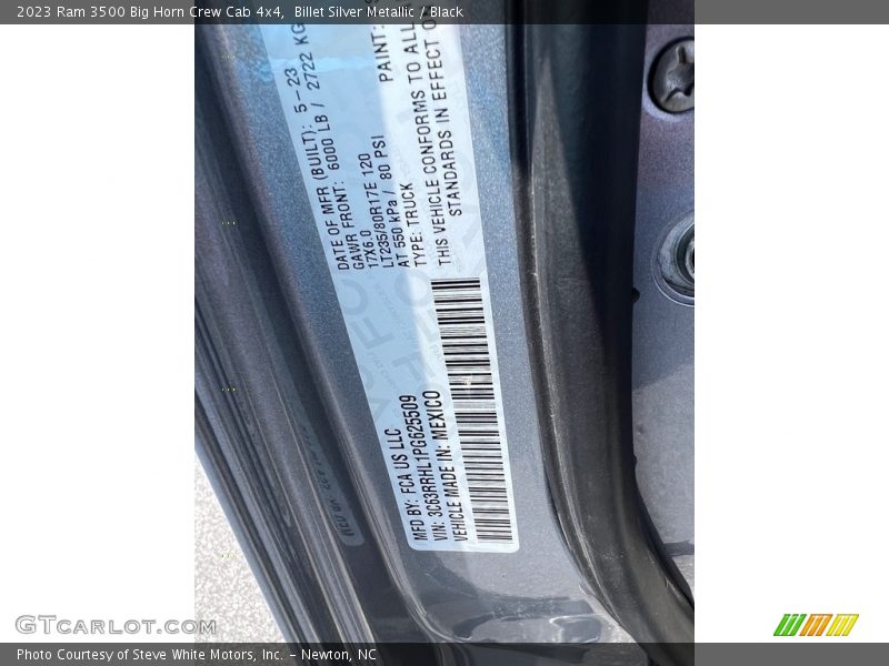 Billet Silver Metallic / Black 2023 Ram 3500 Big Horn Crew Cab 4x4