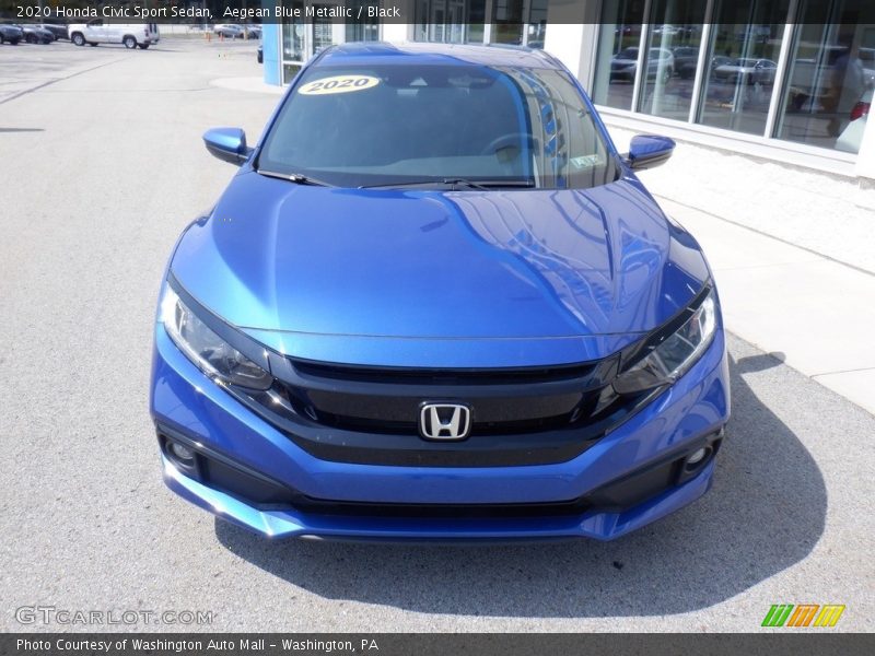 Aegean Blue Metallic / Black 2020 Honda Civic Sport Sedan