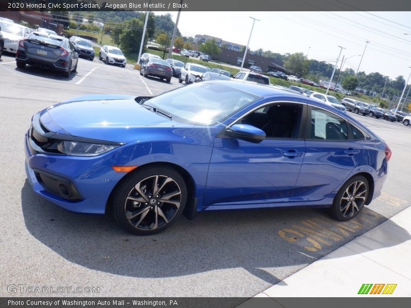 Aegean Blue Metallic / Black 2020 Honda Civic Sport Sedan