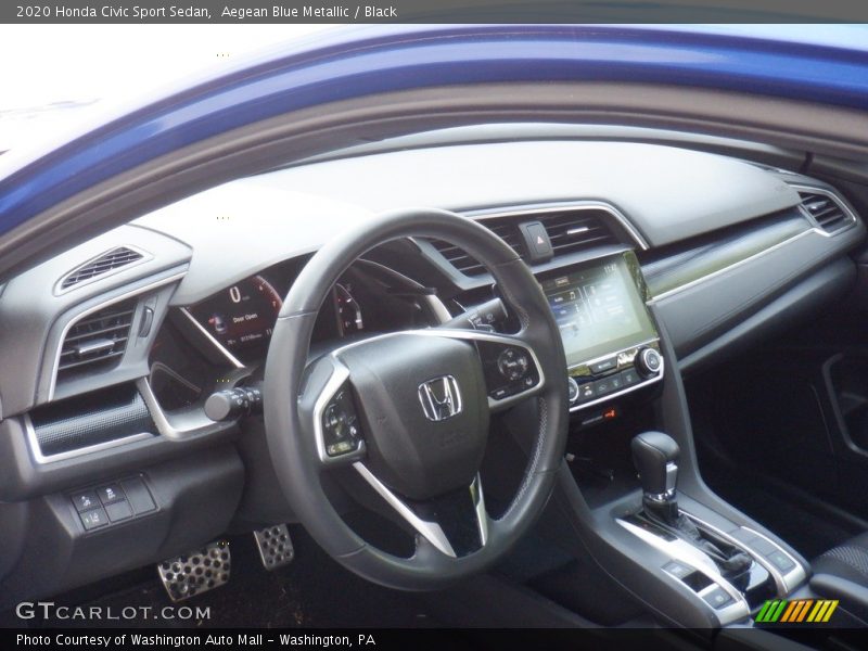 Aegean Blue Metallic / Black 2020 Honda Civic Sport Sedan