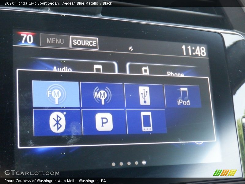 Aegean Blue Metallic / Black 2020 Honda Civic Sport Sedan