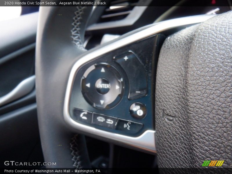 Aegean Blue Metallic / Black 2020 Honda Civic Sport Sedan
