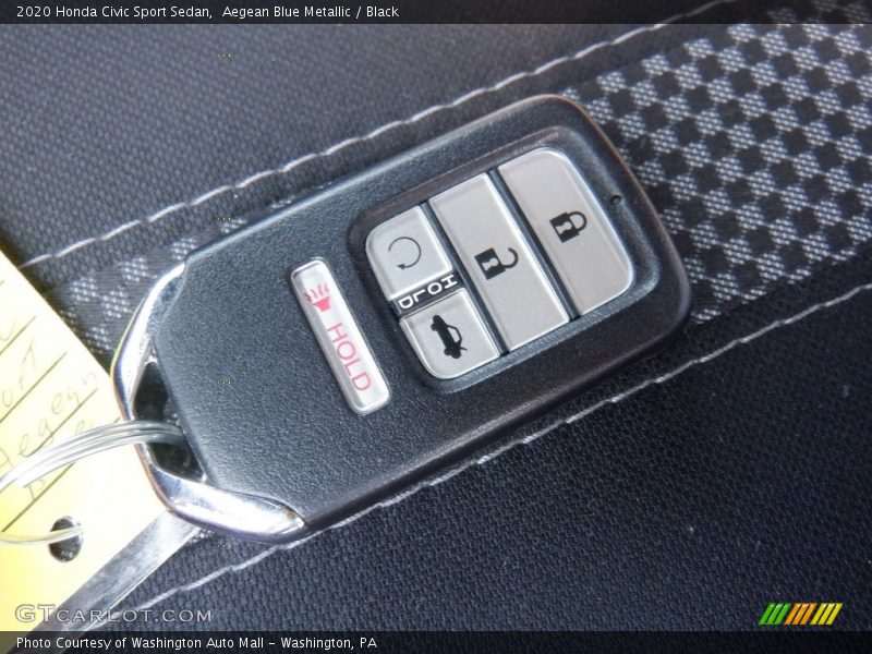 Aegean Blue Metallic / Black 2020 Honda Civic Sport Sedan