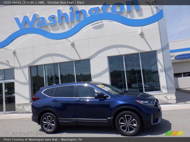 Obsidian Blue Pearl / Black 2020 Honda CR-V EX-L AWD
