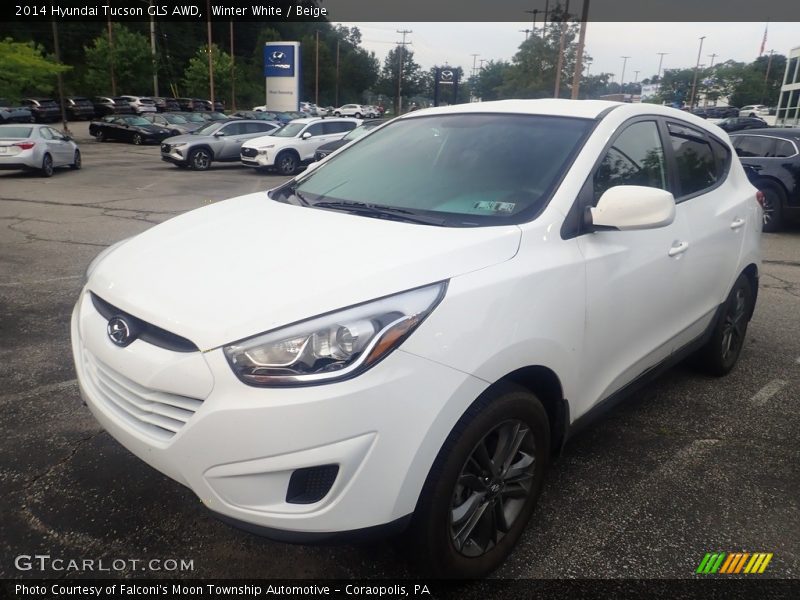 Winter White / Beige 2014 Hyundai Tucson GLS AWD