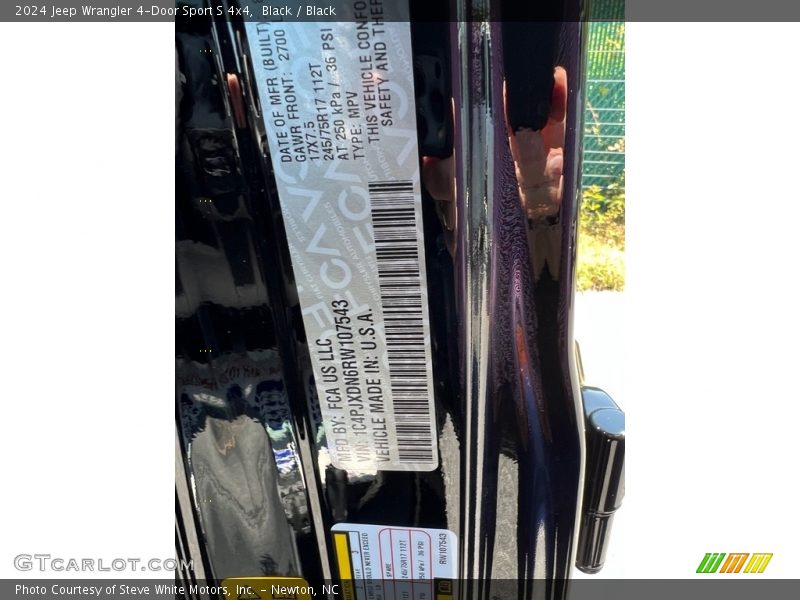 Black / Black 2024 Jeep Wrangler 4-Door Sport S 4x4