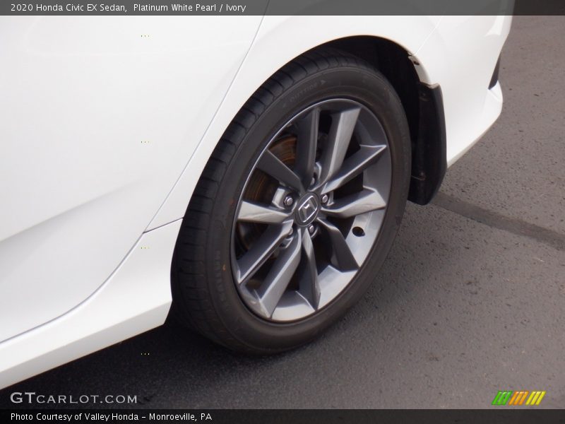 Platinum White Pearl / Ivory 2020 Honda Civic EX Sedan