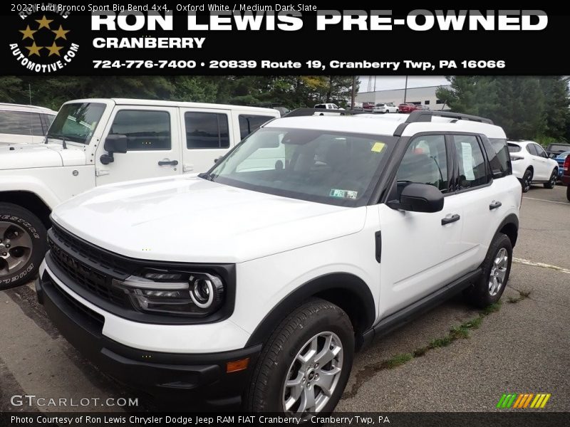 Oxford White / Medium Dark Slate 2022 Ford Bronco Sport Big Bend 4x4