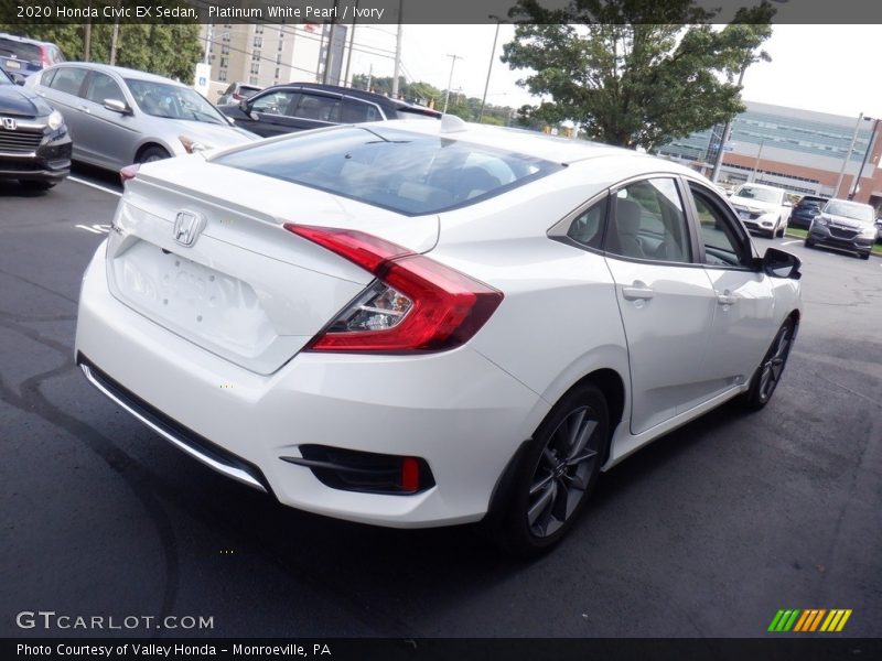 Platinum White Pearl / Ivory 2020 Honda Civic EX Sedan