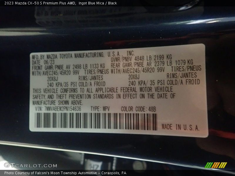 Ingot Blue Mica / Black 2023 Mazda CX-50 S Premium Plus AWD