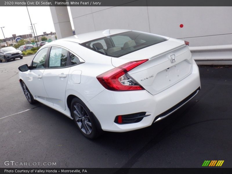 Platinum White Pearl / Ivory 2020 Honda Civic EX Sedan