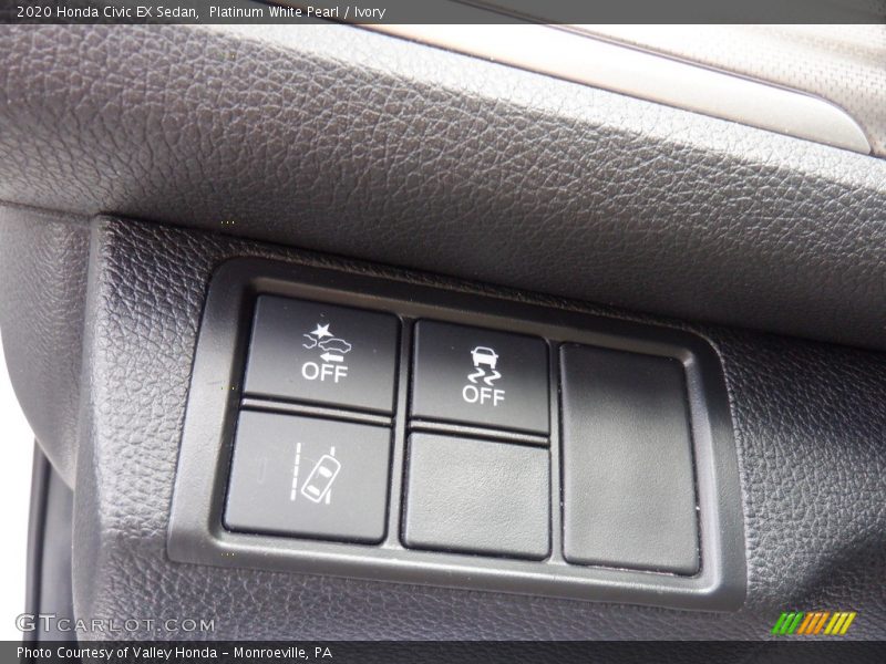 Platinum White Pearl / Ivory 2020 Honda Civic EX Sedan