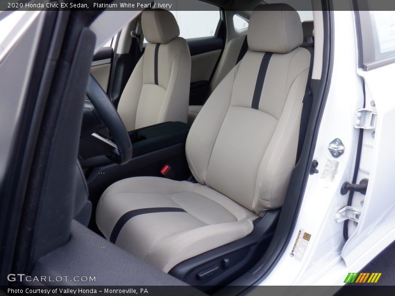 Platinum White Pearl / Ivory 2020 Honda Civic EX Sedan