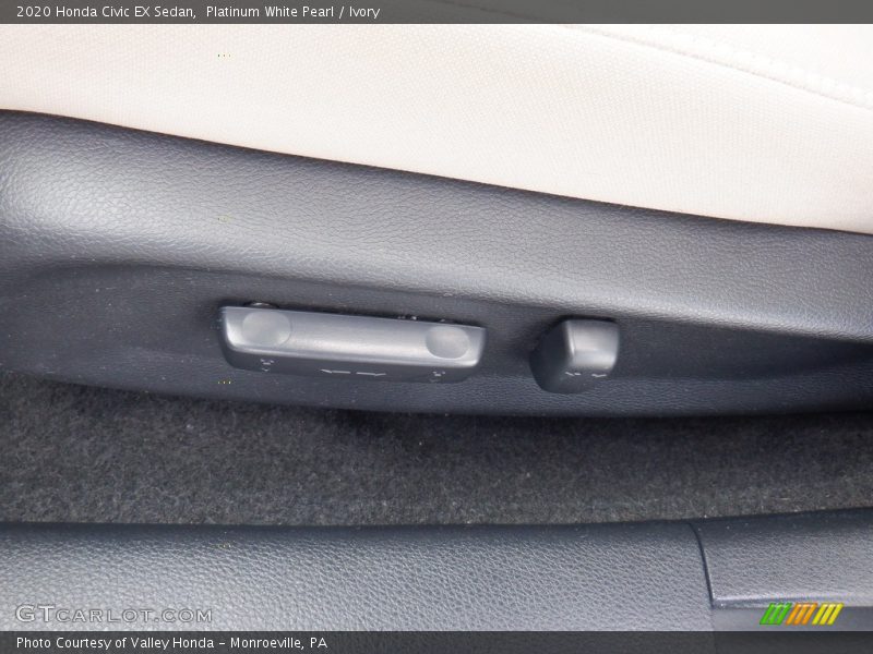 Platinum White Pearl / Ivory 2020 Honda Civic EX Sedan