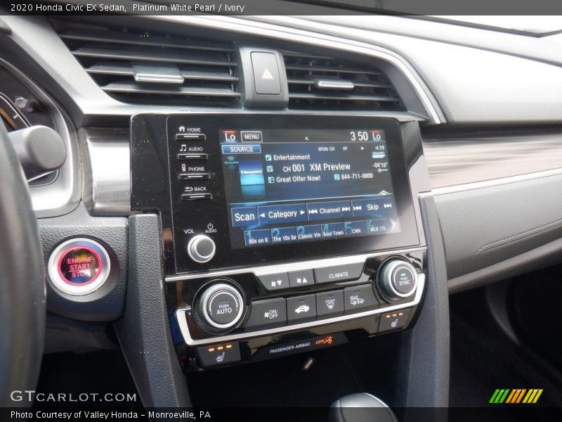 Platinum White Pearl / Ivory 2020 Honda Civic EX Sedan