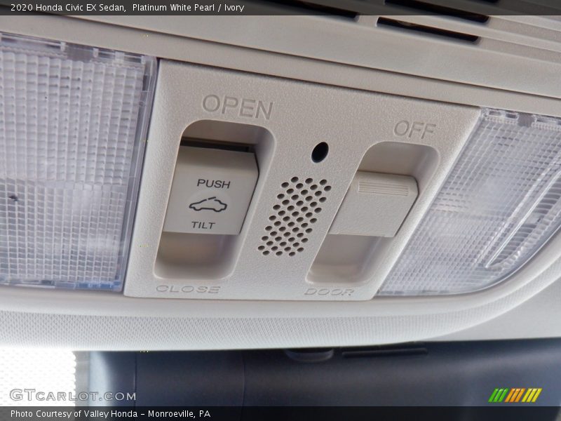 Platinum White Pearl / Ivory 2020 Honda Civic EX Sedan