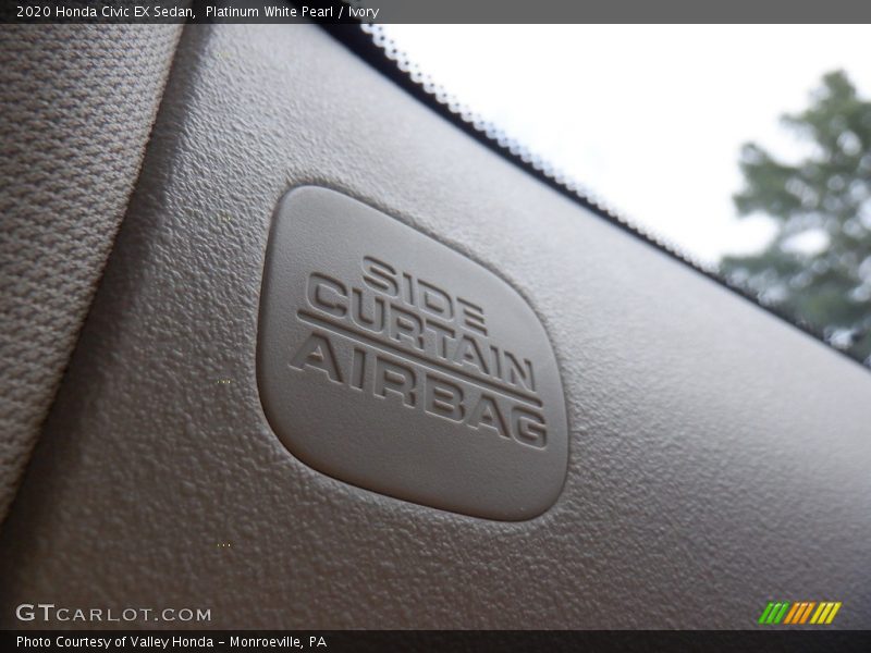 Platinum White Pearl / Ivory 2020 Honda Civic EX Sedan