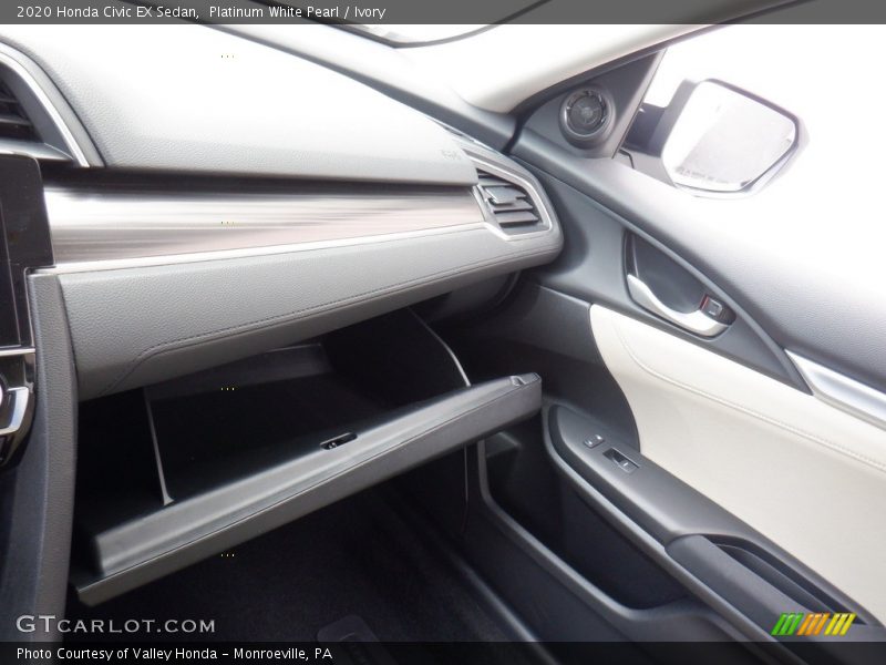 Platinum White Pearl / Ivory 2020 Honda Civic EX Sedan
