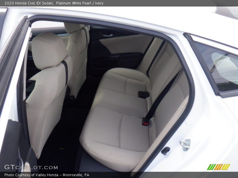 Platinum White Pearl / Ivory 2020 Honda Civic EX Sedan