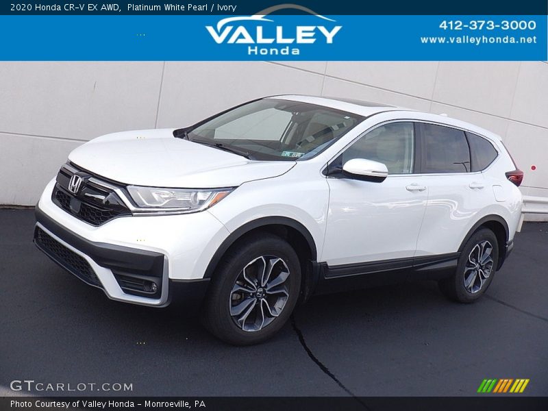 Platinum White Pearl / Ivory 2020 Honda CR-V EX AWD