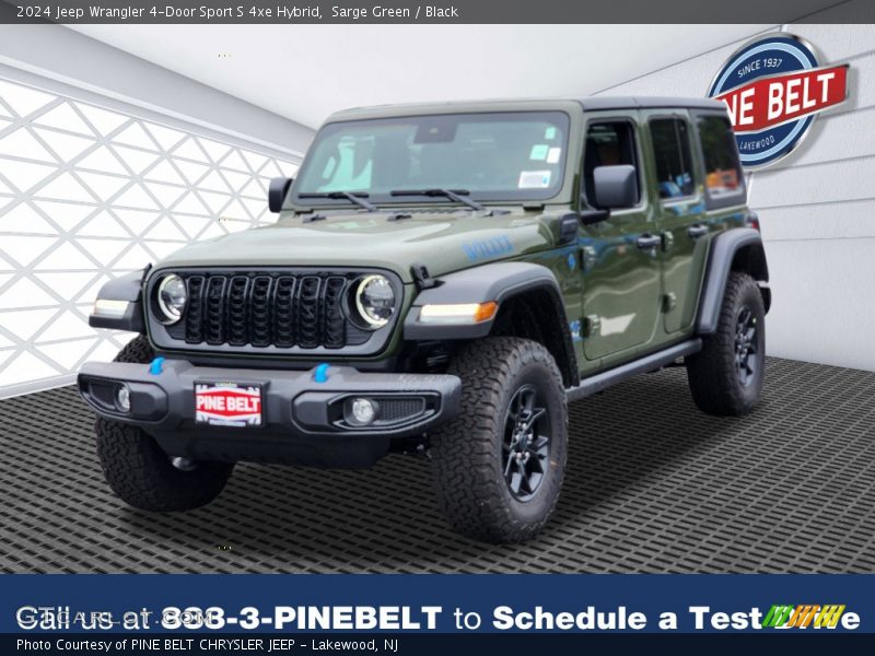 Sarge Green / Black 2024 Jeep Wrangler 4-Door Sport S 4xe Hybrid