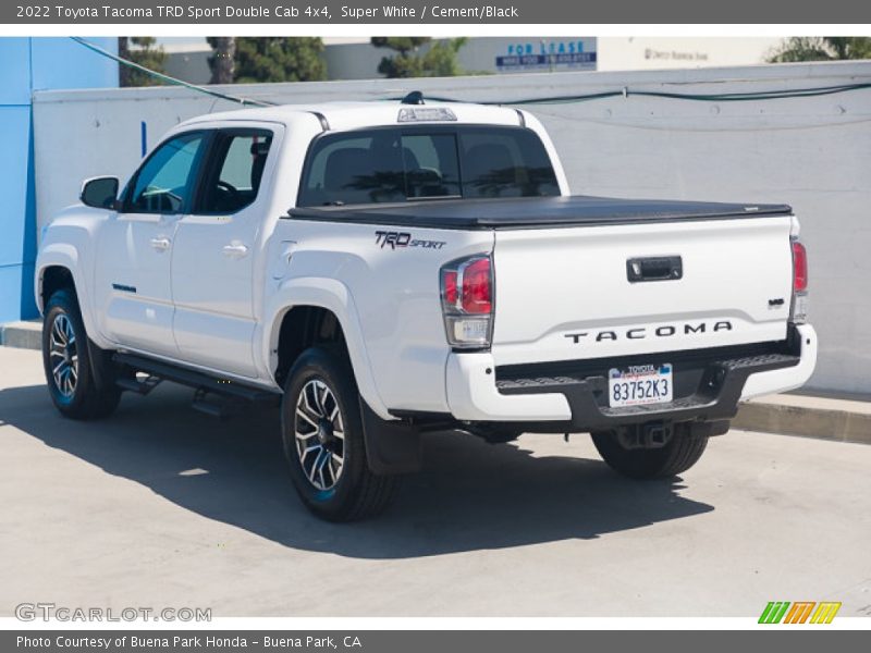 Super White / Cement/Black 2022 Toyota Tacoma TRD Sport Double Cab 4x4