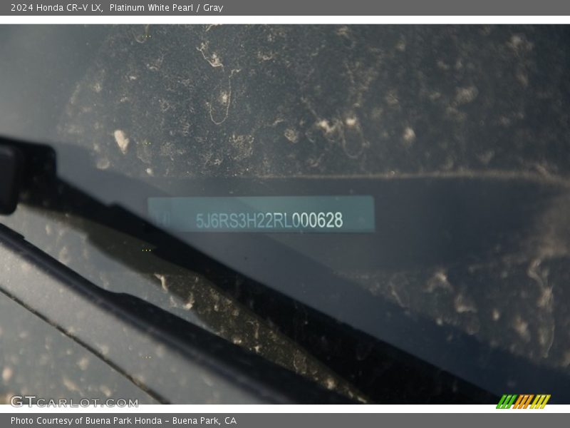 Platinum White Pearl / Gray 2024 Honda CR-V LX
