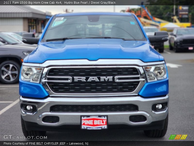 Hydro Blue Pearl / Diesel Gray/Black 2023 Ram 1500 Big Horn Crew Cab 4x4