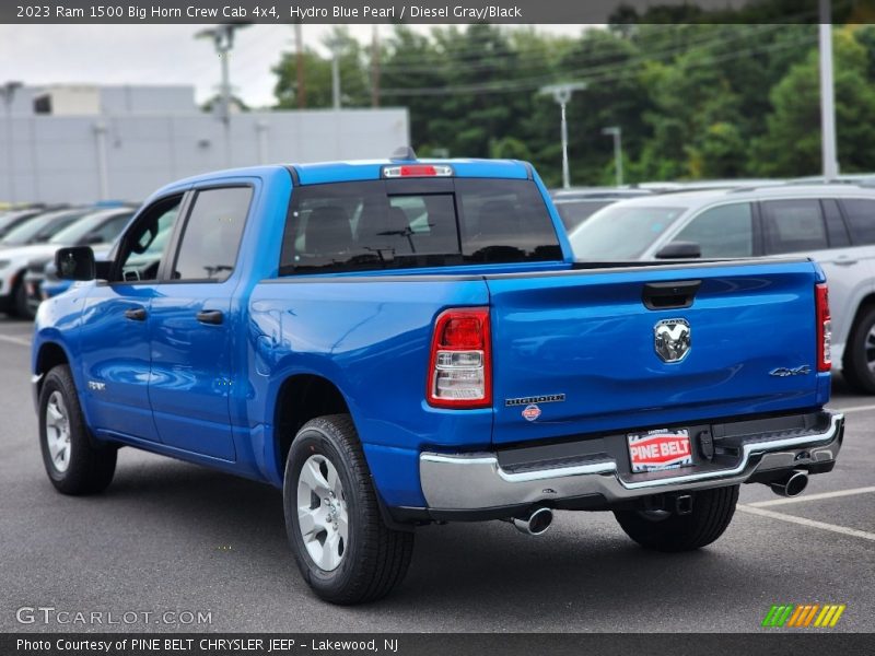 Hydro Blue Pearl / Diesel Gray/Black 2023 Ram 1500 Big Horn Crew Cab 4x4
