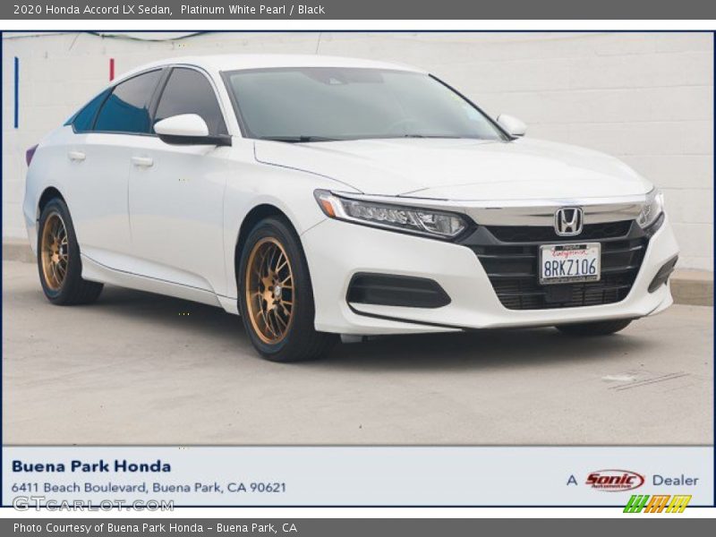 Platinum White Pearl / Black 2020 Honda Accord LX Sedan