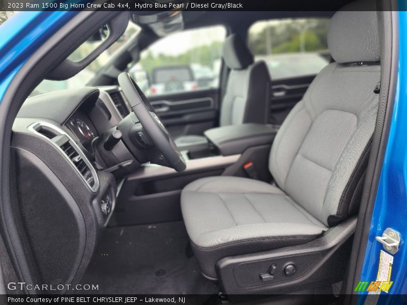 Hydro Blue Pearl / Diesel Gray/Black 2023 Ram 1500 Big Horn Crew Cab 4x4
