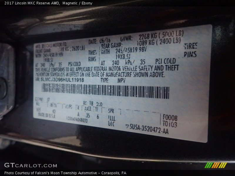 Magnetic / Ebony 2017 Lincoln MKC Reserve AWD
