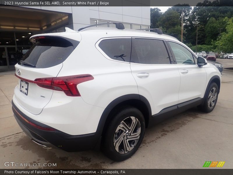 Serenity White Pearl / Beige 2023 Hyundai Santa Fe SEL AWD