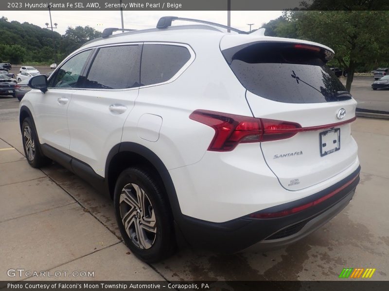 Serenity White Pearl / Beige 2023 Hyundai Santa Fe SEL AWD
