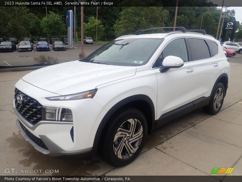 Serenity White Pearl / Beige 2023 Hyundai Santa Fe SEL AWD