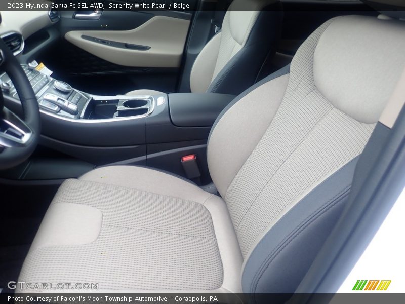 Serenity White Pearl / Beige 2023 Hyundai Santa Fe SEL AWD
