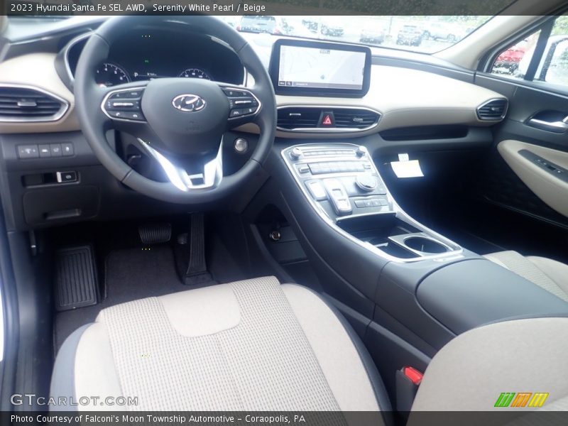 Serenity White Pearl / Beige 2023 Hyundai Santa Fe SEL AWD