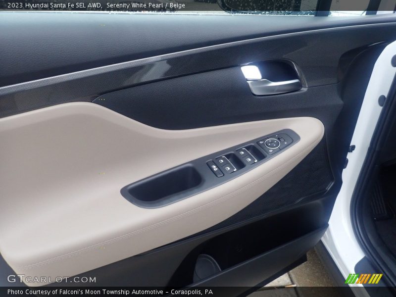 Serenity White Pearl / Beige 2023 Hyundai Santa Fe SEL AWD
