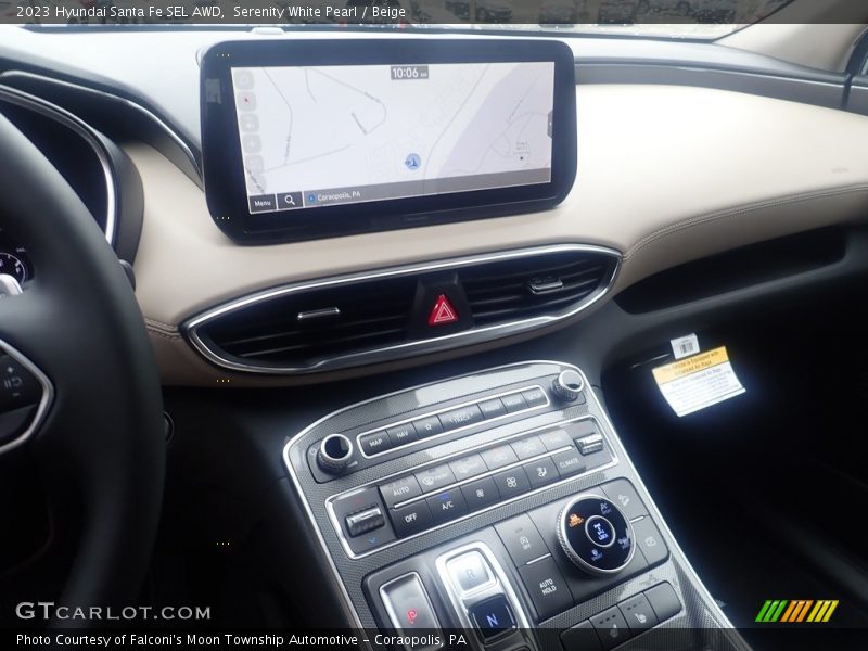 Serenity White Pearl / Beige 2023 Hyundai Santa Fe SEL AWD